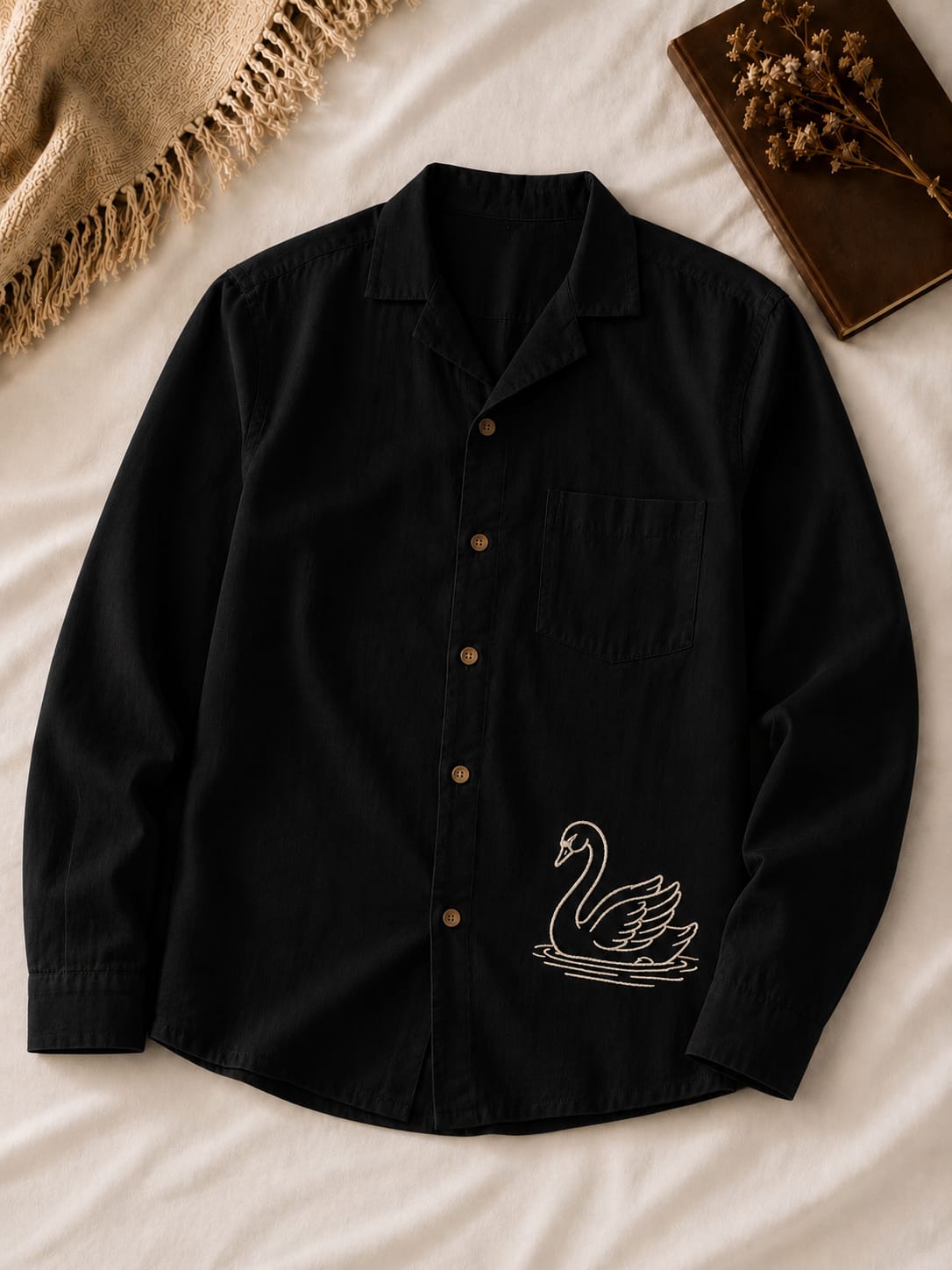 Embroidered Swan Shirt
